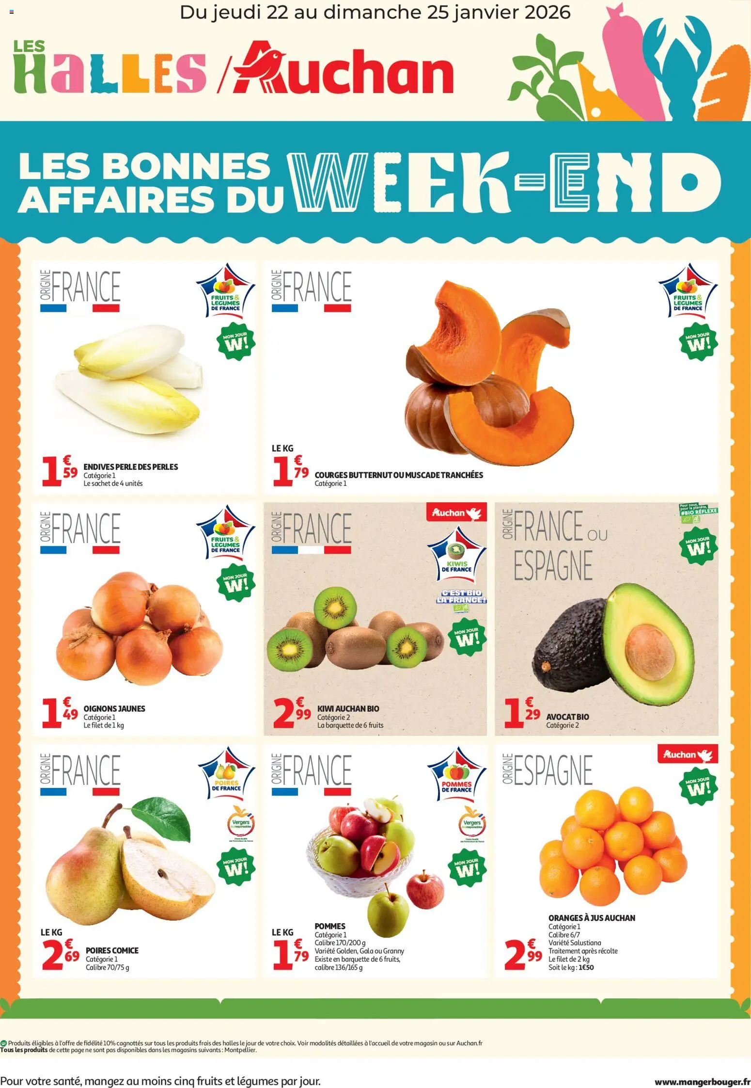 Prévisualisation de Les bons plans du week-end dans votre hyper ! du magasin Auchan formulaire valide 22/01/2026