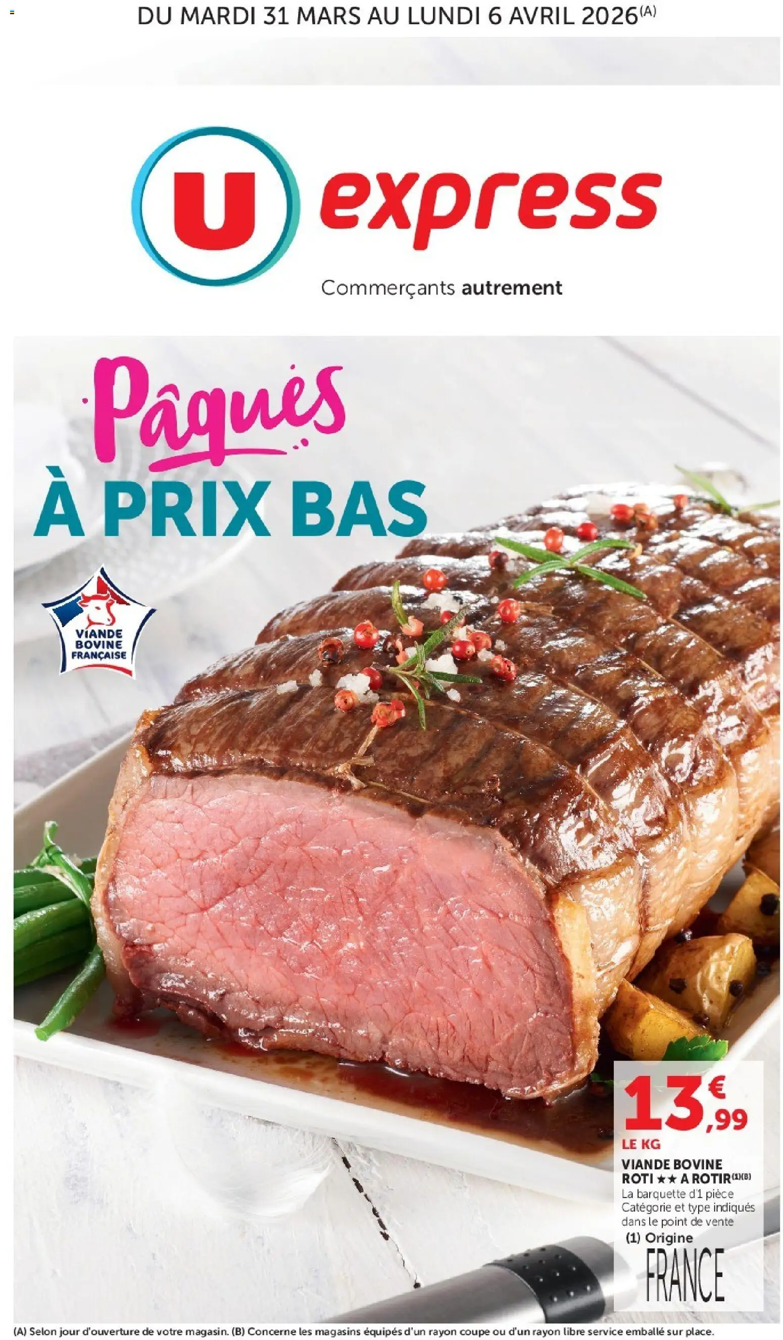 Prévisualisation de U Express - Pâques à prix bas du magasin U Express formulaire valide 31/03/2026