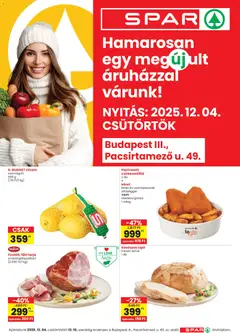 Spar - Üzlet megújulás BP. Pacsirtamező u. megtekintése, amely érvényes 2025.12.04.-től