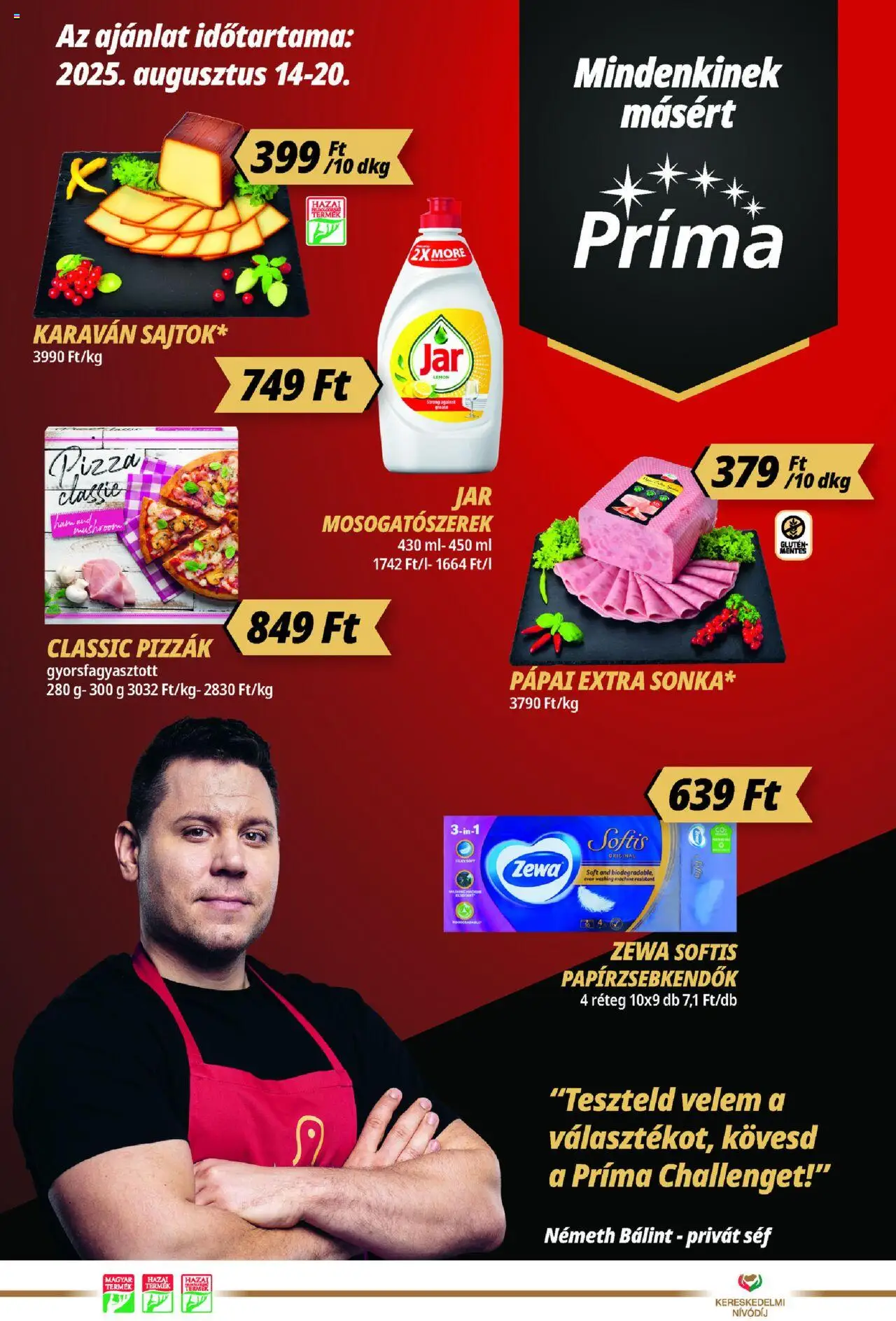 CBA Príma aktuális szórólap, érvényes 2025.08.14.-től - 1 oldal