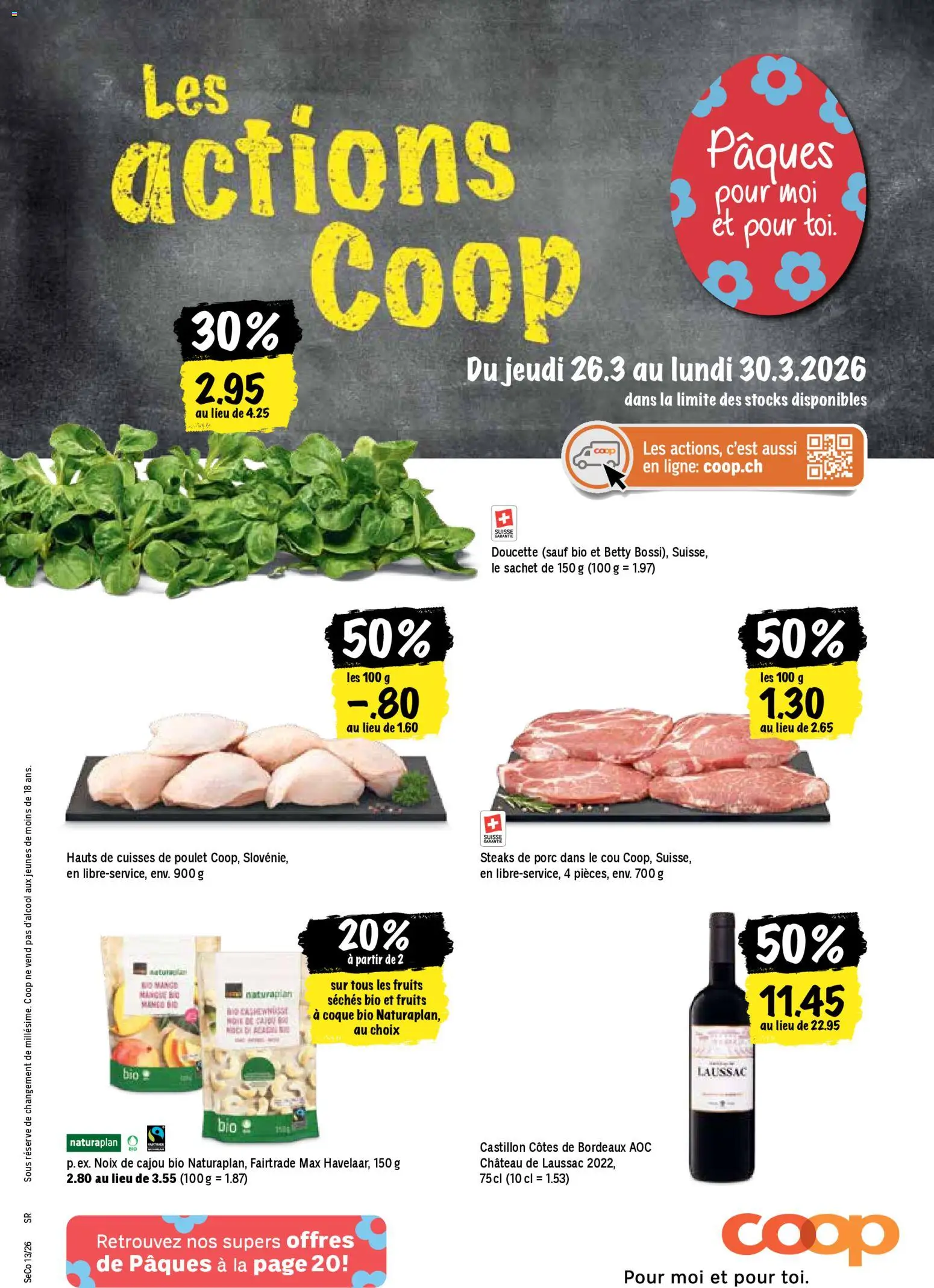 Vorschau des Merkblatts Coop aktionen FR vom Shop Coop gültig von 26.03.2026 bis 30.03.2026