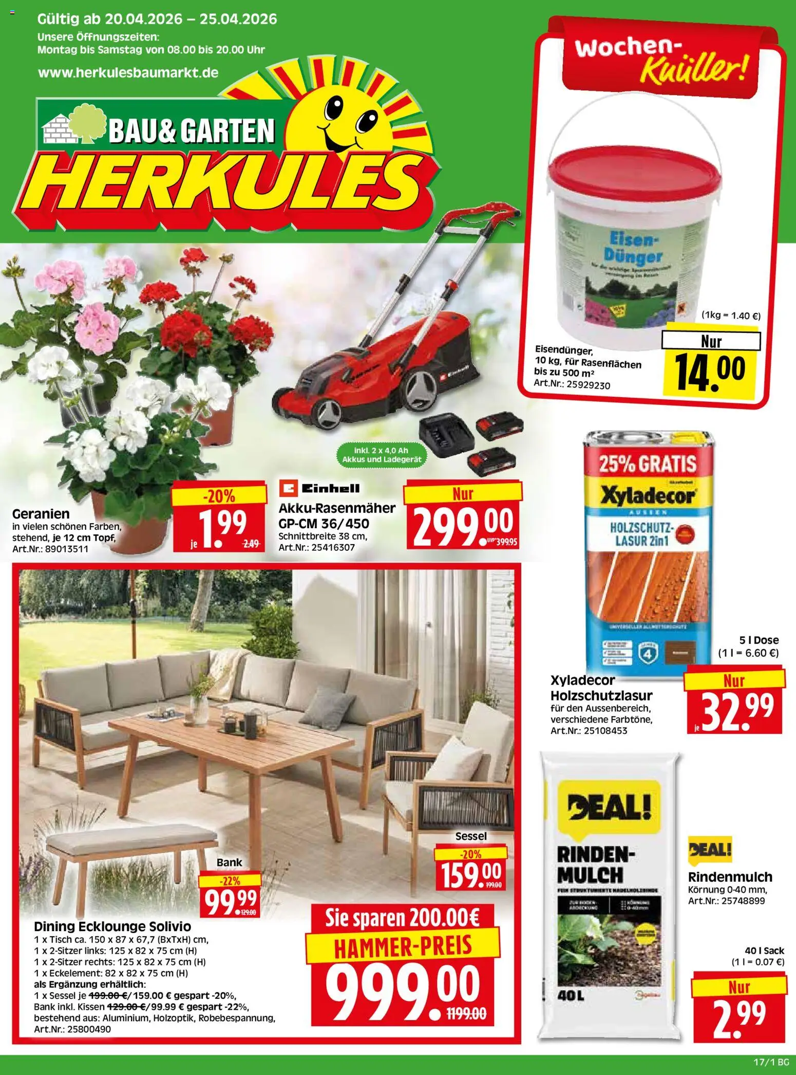 Vorschau von dem Prospekt des Geschäftes HERKULES, gültig ab dem 20.04.2026