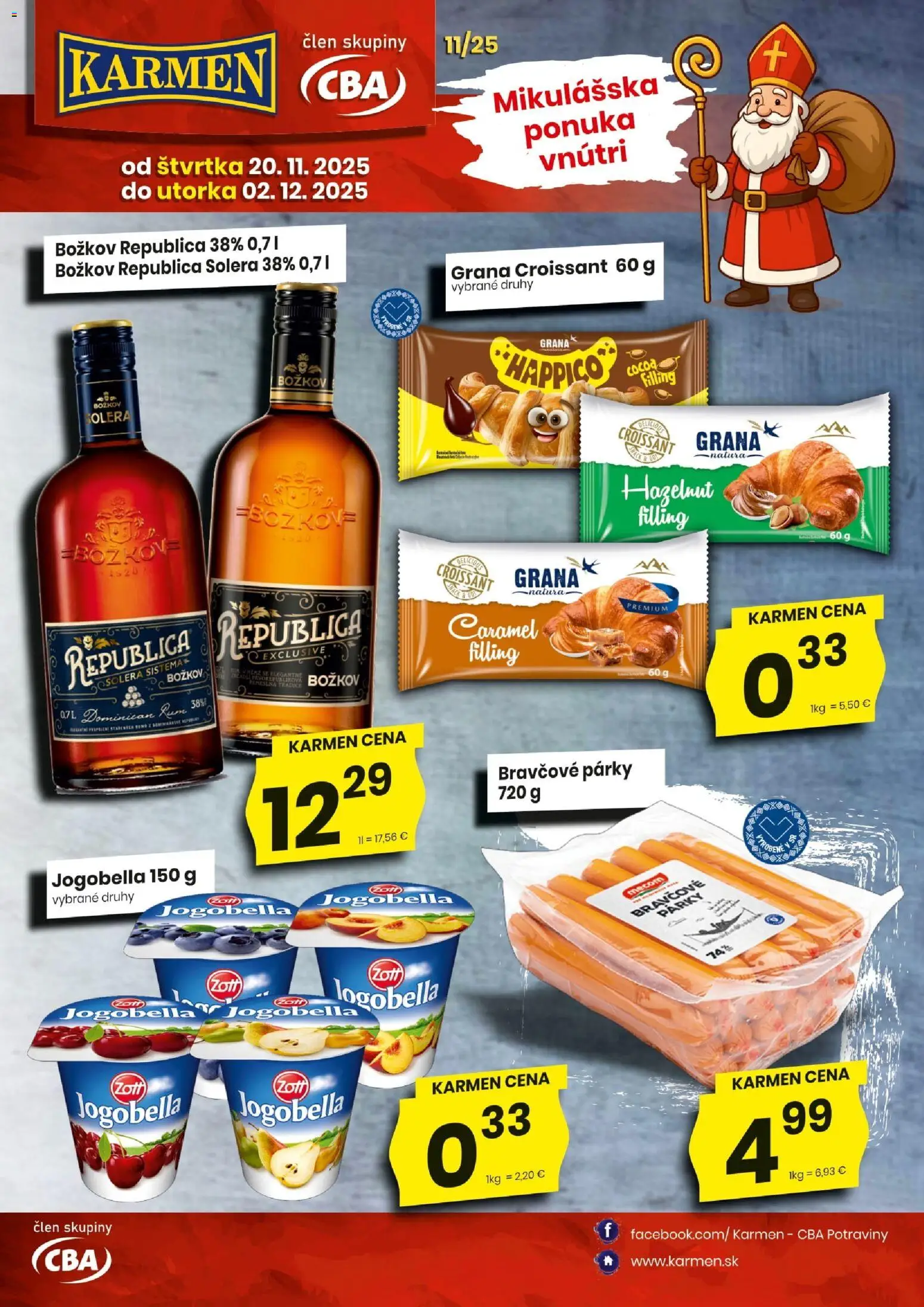 Náhľad KARMEN CBA letáku platného od 20.11.2025