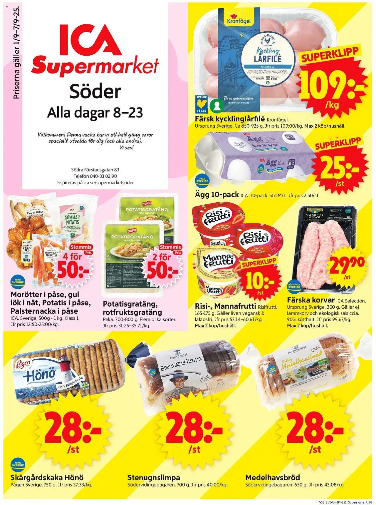 Malmö är giltig 01/09 2025 > Veckans Erbjudanden gäller från 01/09/2025 till 07/09/2025 sidnummer 1