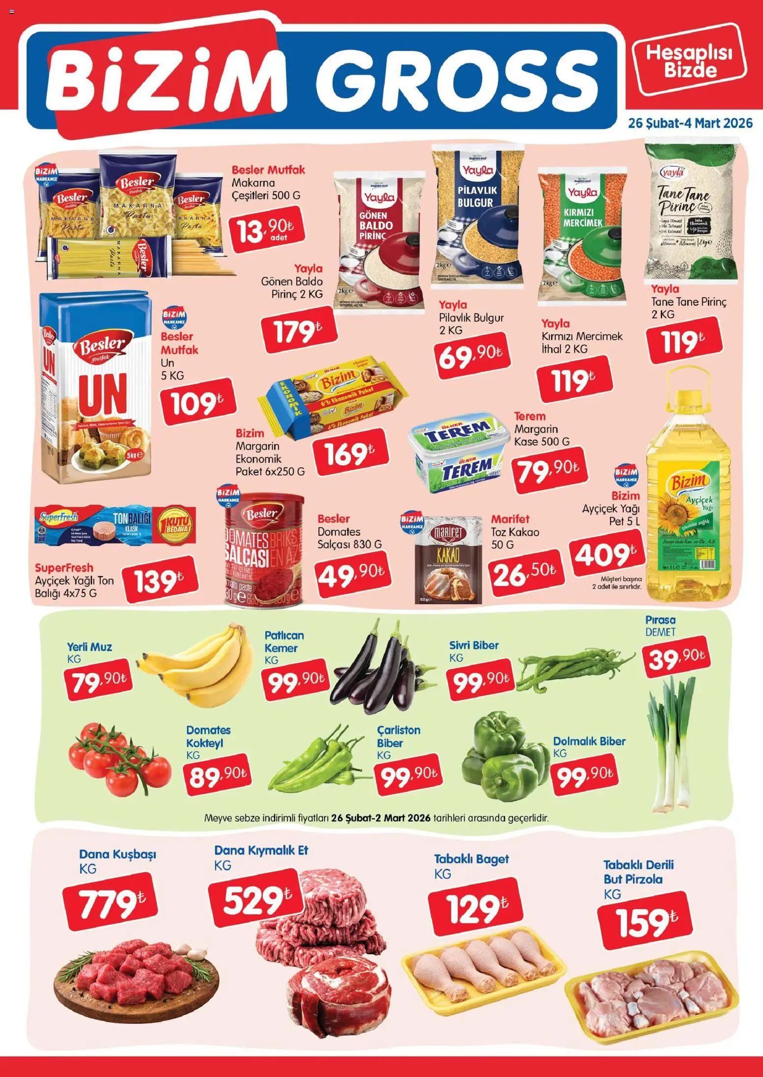 Bizim Toptan Bizim Gross Fırsat Bülteni 26.02.2026 - Broşürünün önizlemesi