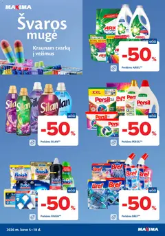 MAXIMA parduotuvės leidinio MAXIMA leidinys - Švaros mugė galiojančio nuo 2026.03.05 peržiūra