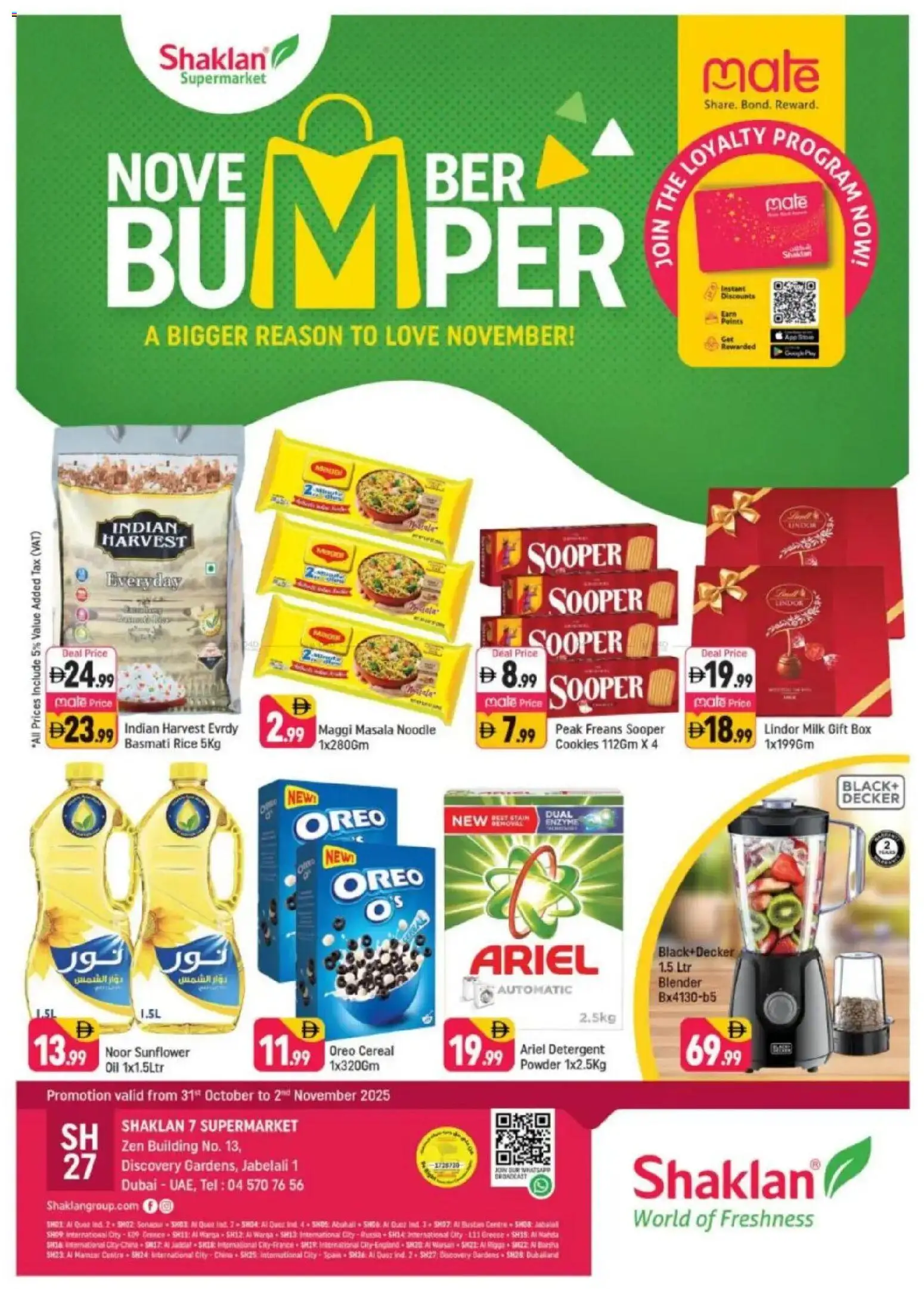 Preview of the catalogue November Bumper - Shaklan 7 Supermarket, Zen Building, Jebel Ali of store Shaklan valid from 31 Oct, 2025