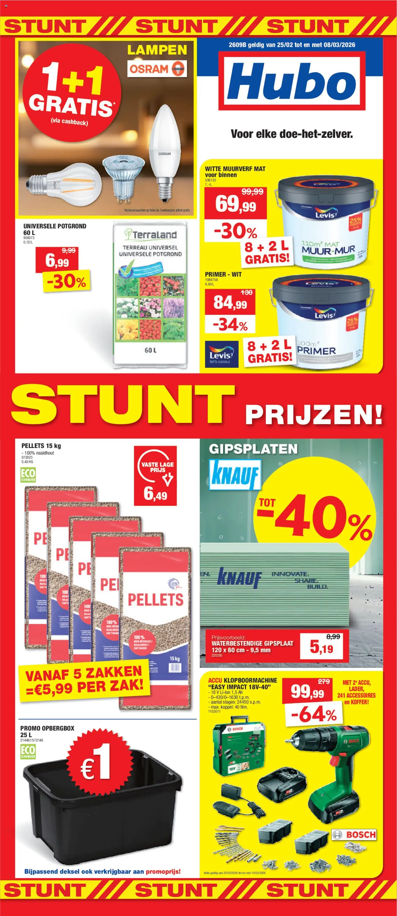 Voorbeeld van Folder van winkel Hubo geldig vanaf 25/02/2026