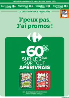 Prévisualisation de J'peux pas, j'ai promos, du mardi 16 décembre du magasin Carrefour contact formulaire valide 16/12/2025
