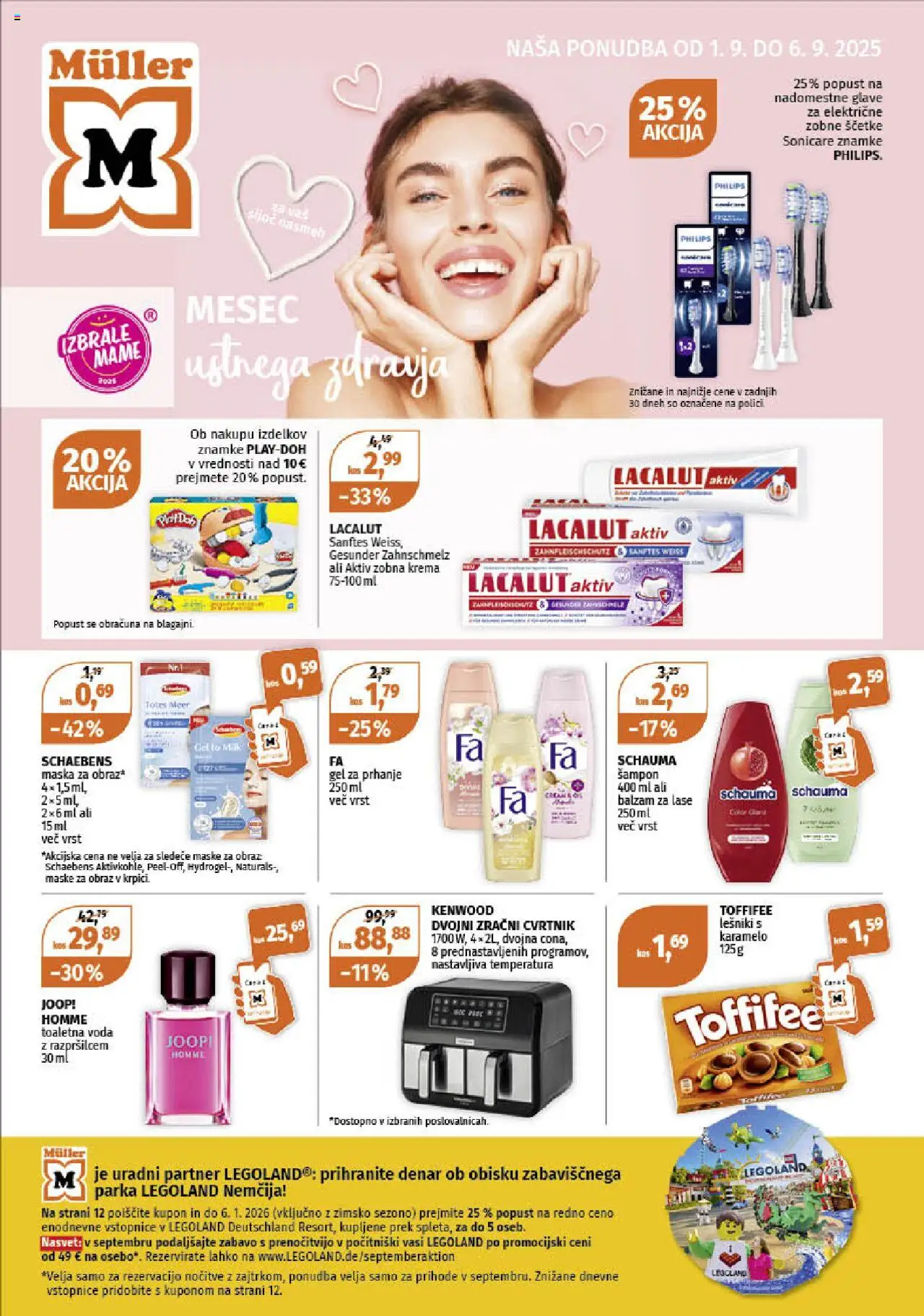 Müller Katalog od 01.09.2025 - aktualna ponudba - stran 1 - Voda, Kos, Krema, Maska, Balzam za lase, Sampon, Gel za prhanje, Toaletna voda