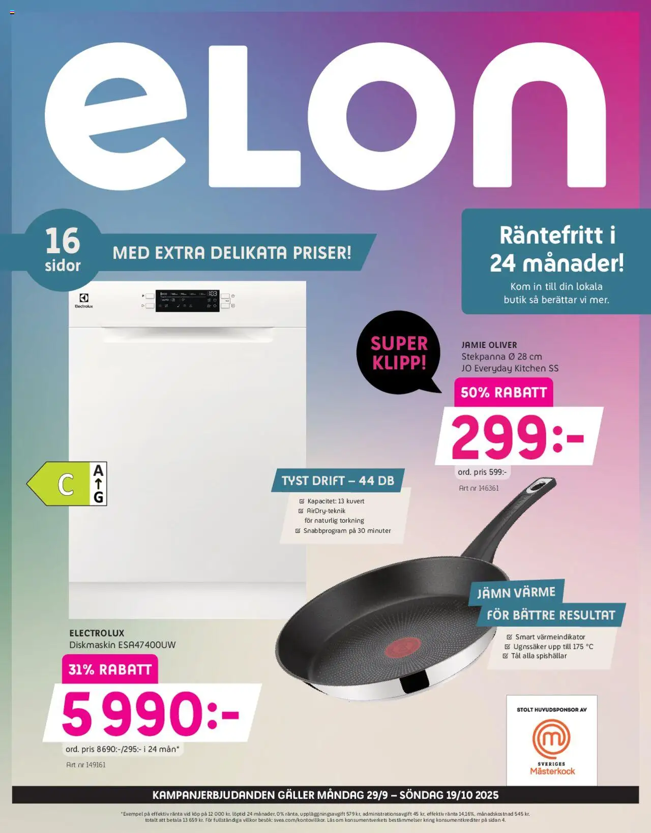 Aktuella reklamblad Elon är giltig 29/09 2025 > Veckans Erbjudanden gäller från 29/09/2025 till 19/10/2025 sidnummer 1