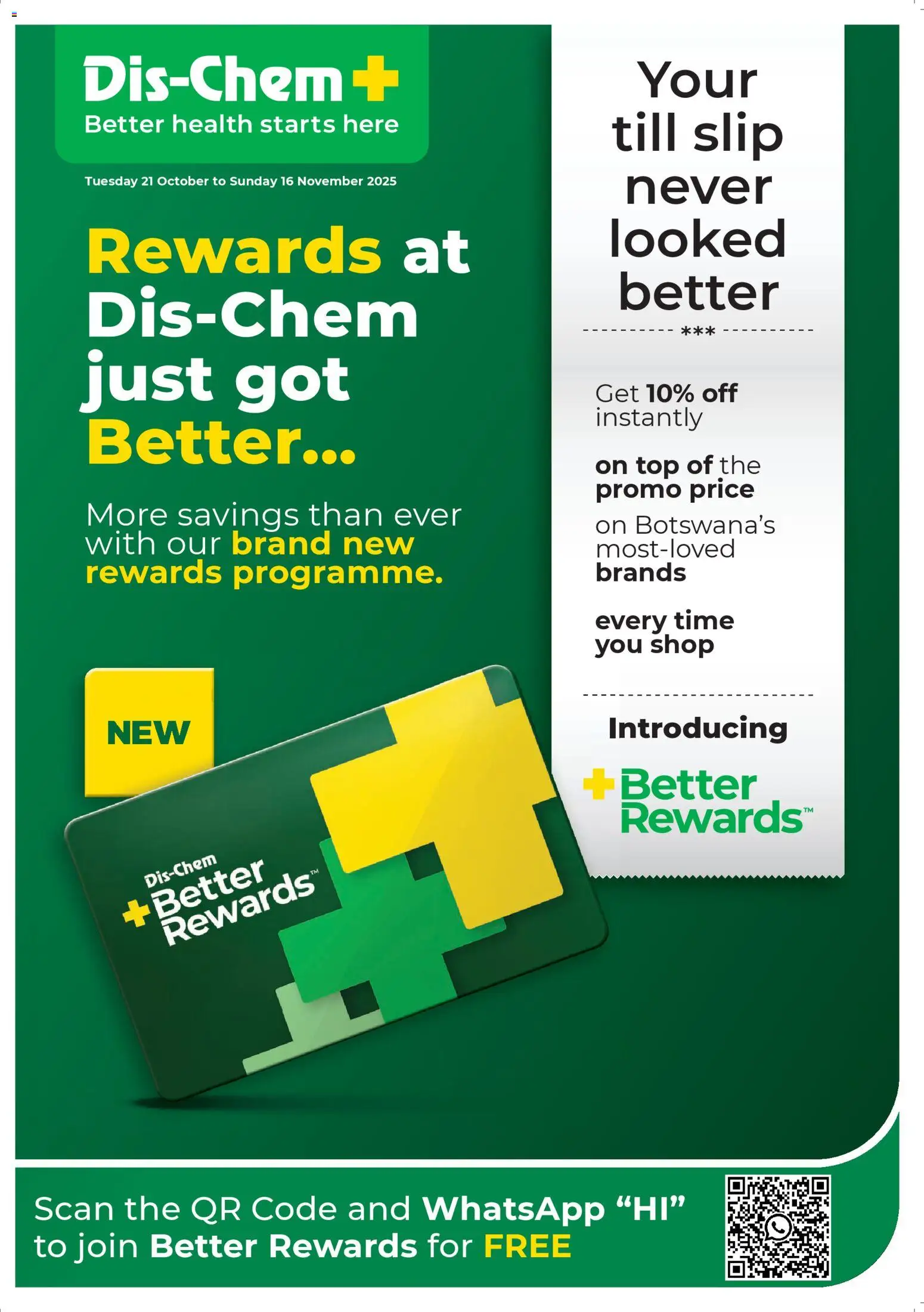 Dis-Chem Botswana October better Rewards from 21/10 - 16/11/2025 > Promotions