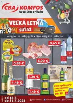 Náhľad CBA Komfos letáku platného od 18.07.2025