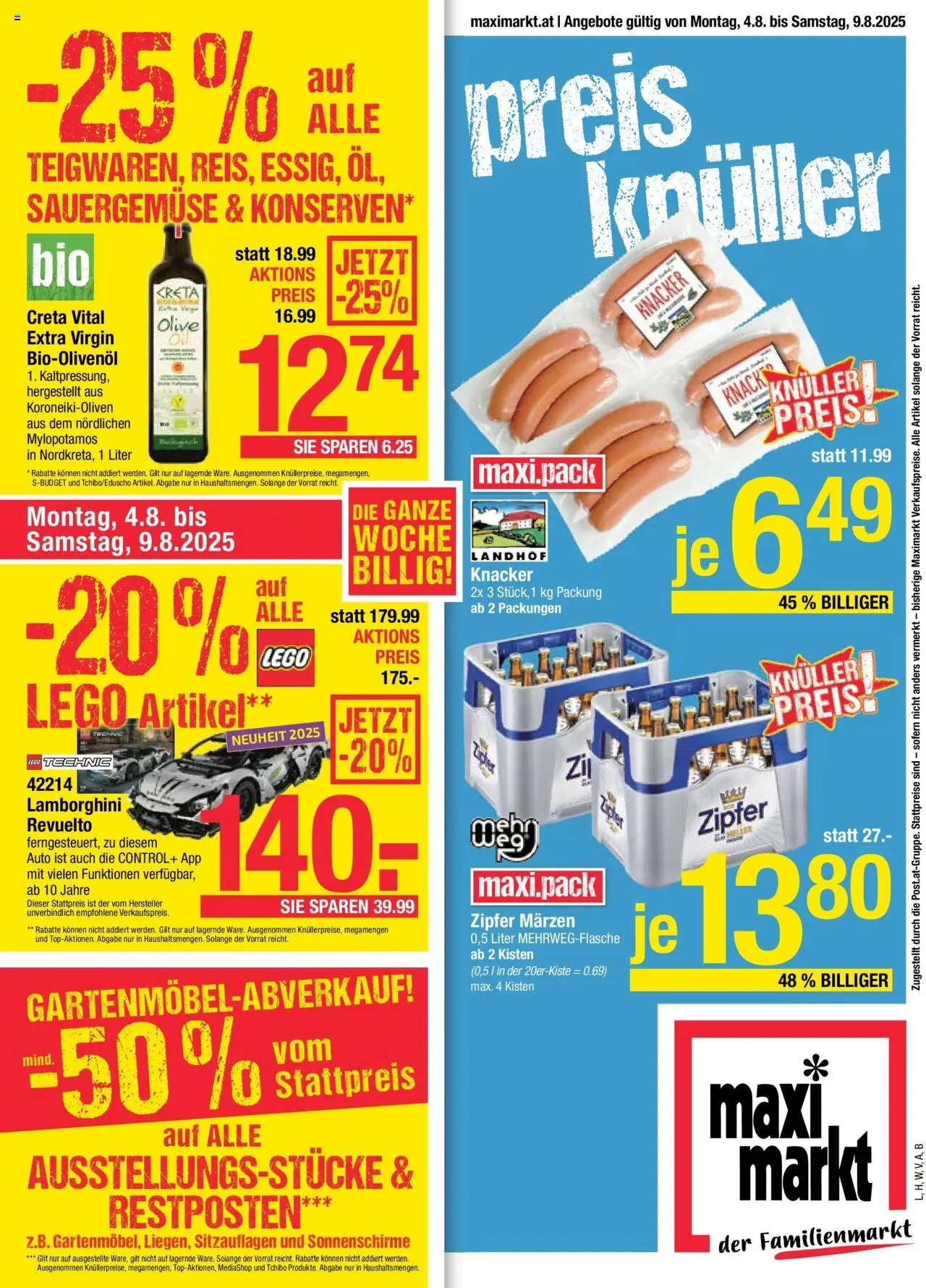  Maximarkt Flugblatt Anif, Bruck an der Großglocknerstraße ab (04.08.2025 - 09.08.2025) - Seite 1