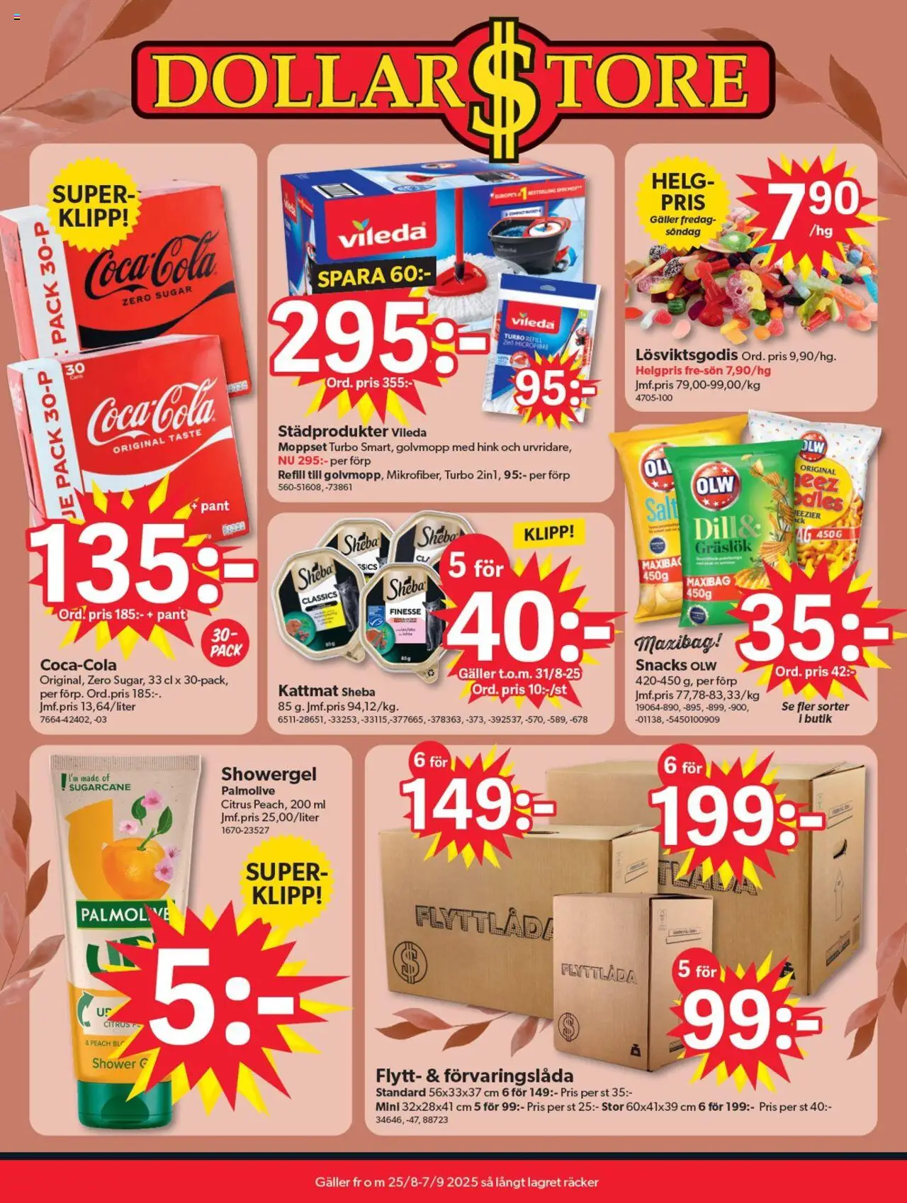 Aktuella reklamblad Dollar Store är giltig 25/08 2025 > Veckans Erbjudanden gäller från 25/08/2025 till sidnummer 1