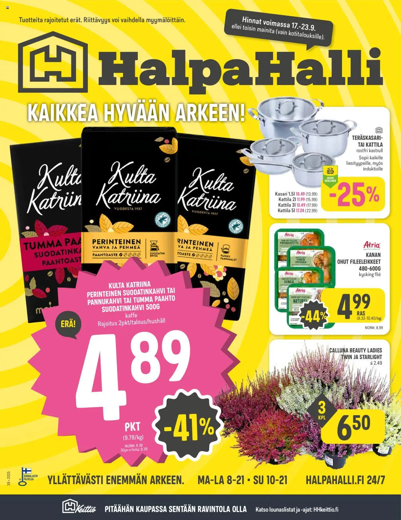 Halpa Halli-kaupan Tarjoukset voimassa 17/09/2025 - Sivulla 1