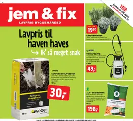 Eksempel på tilbudsavis Jem & fix - Tilbudsavis uge 13 plus fra butik Jem & fix gyldig fra 22/03/2026