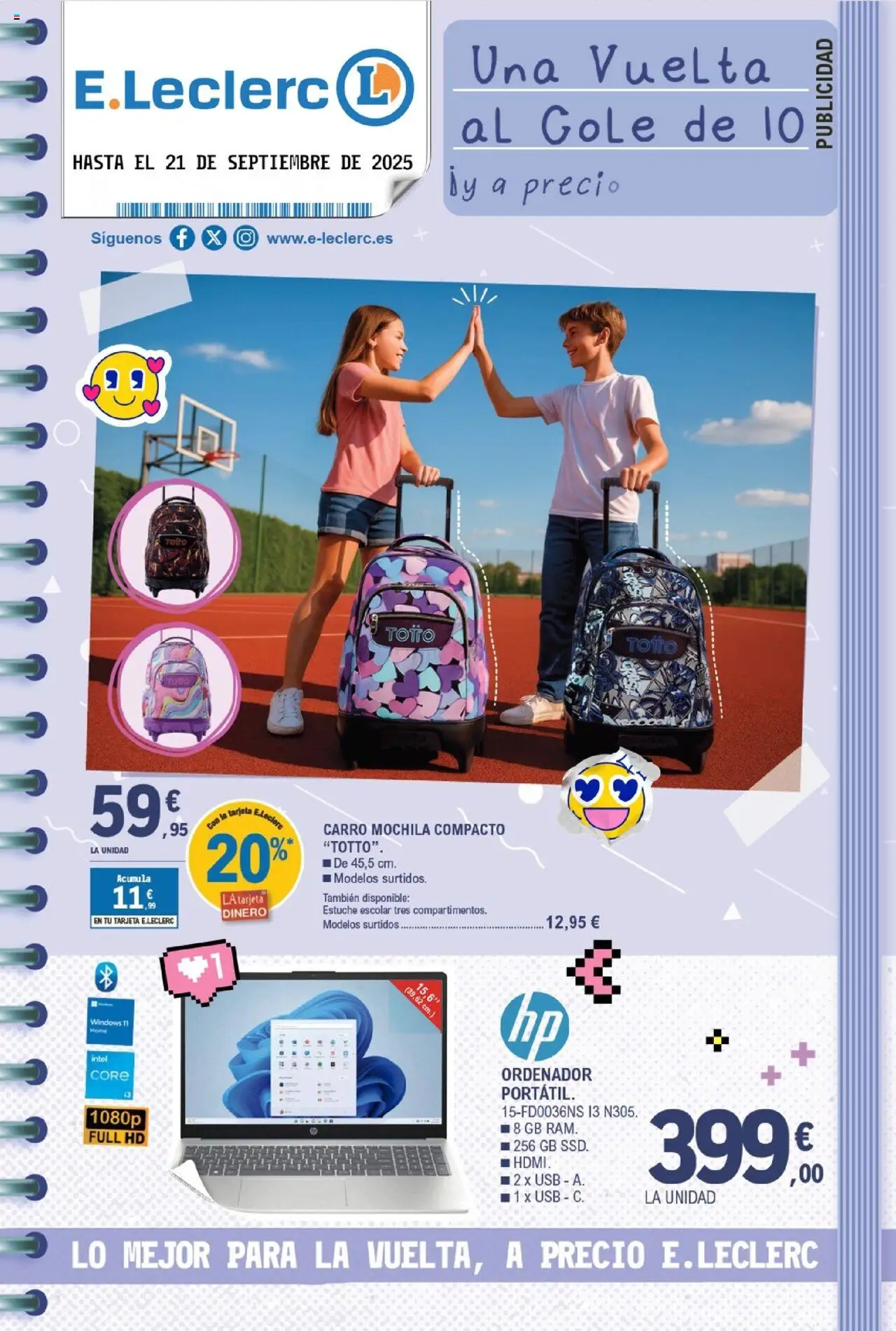E.Leclerc Folleto > 11/08 - 21/09/2025 > Ofertas - Mochila, Ordenador, USB
