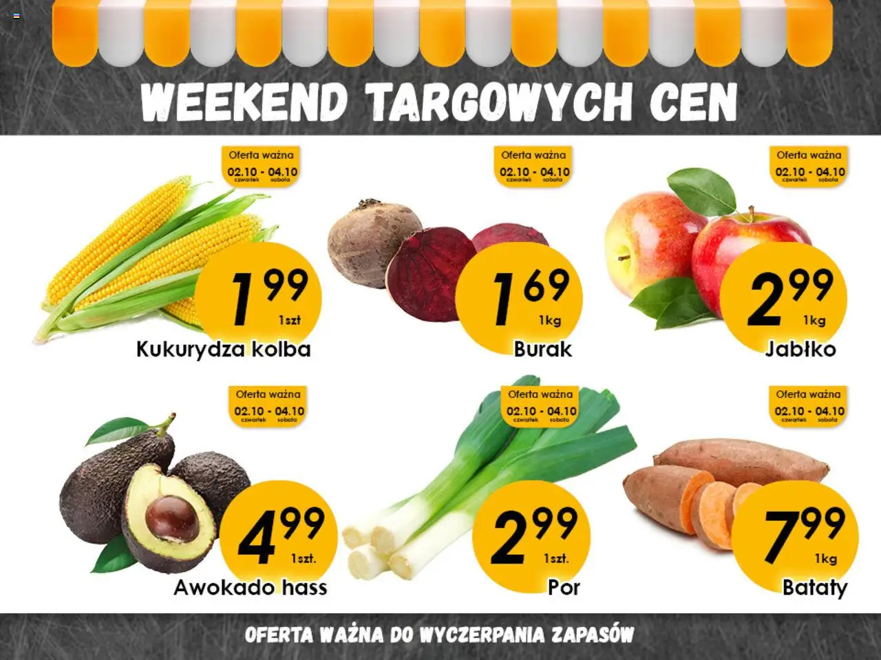Piotruś Pan Weekend targowych cen od 02.10.2025 - Nowa Gazetka - Numer strony 1 - Awokado, Kukurydza, Bataty, Burak, Awokado Hass