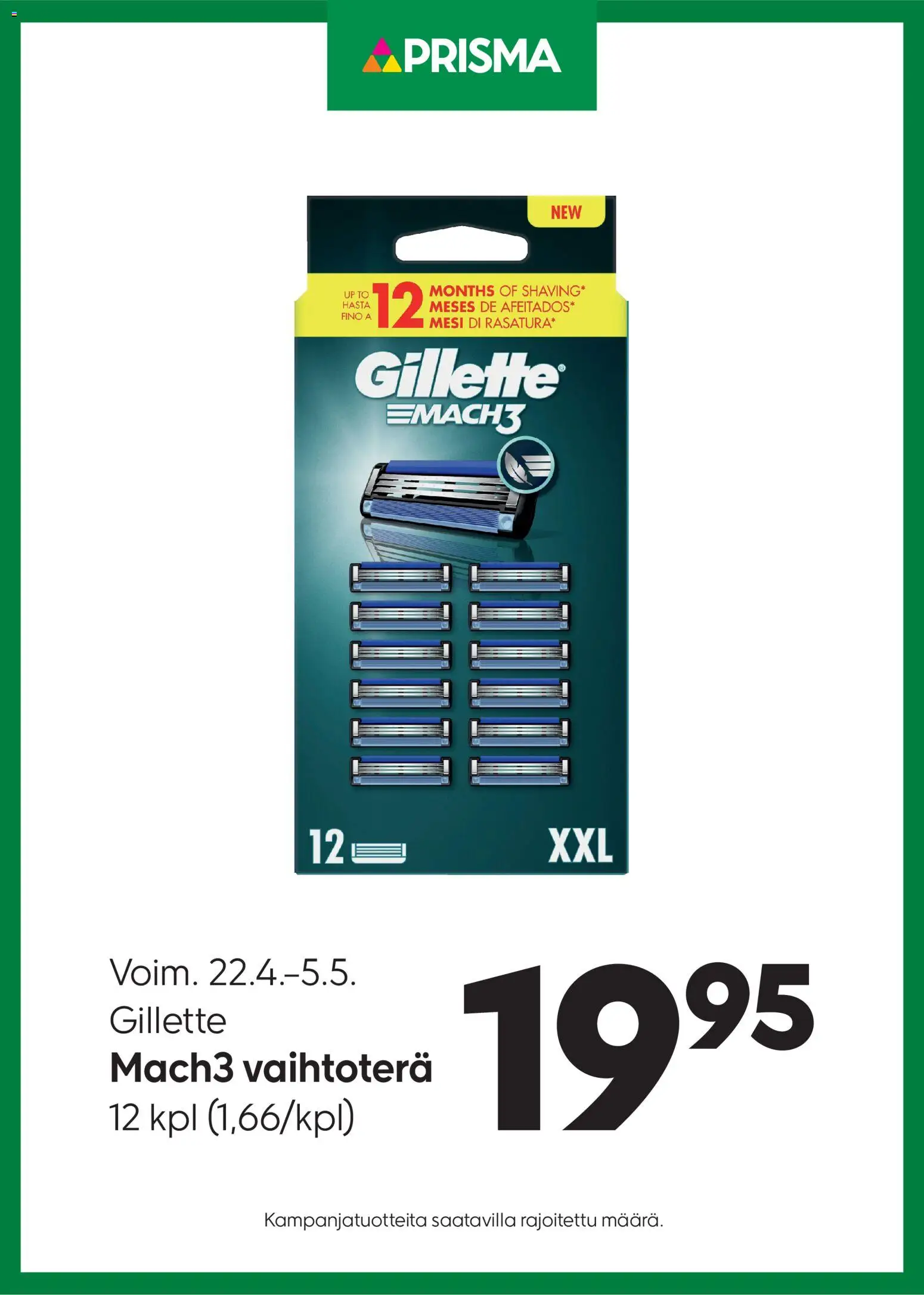 Kaupan Prisma Prisma tarjoukset Gillette esikatselu, voimassa 22/04/2026