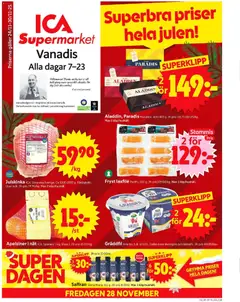 Förhandsgranska reklamblad Stockholm från butik ICA Supermarket gäller från 24/11/2025