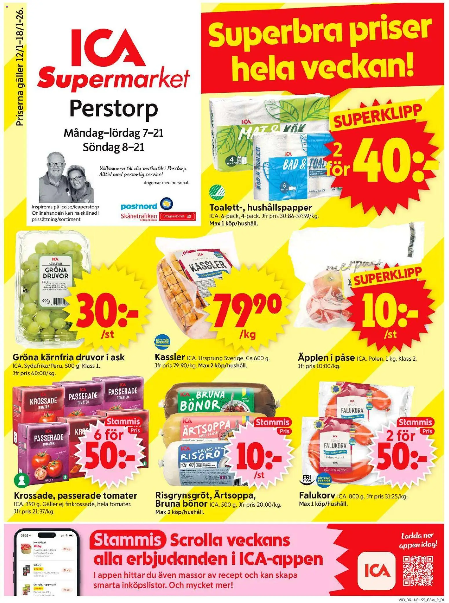 Förhandsgranska reklamblad Perstorp från butik ICA Supermarket gäller från 12/01/2026