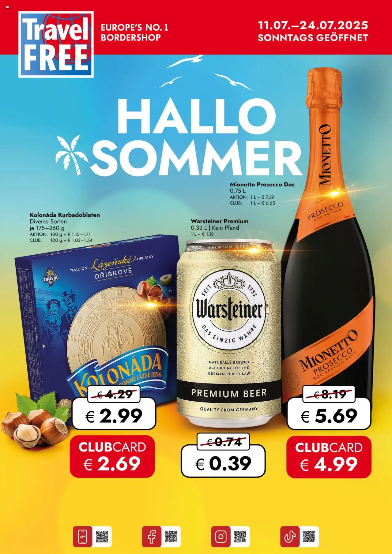  Travel FREE Flugblatt ab (11.07.2025 - 24.07.2025) - Seite 1 - Prosecco