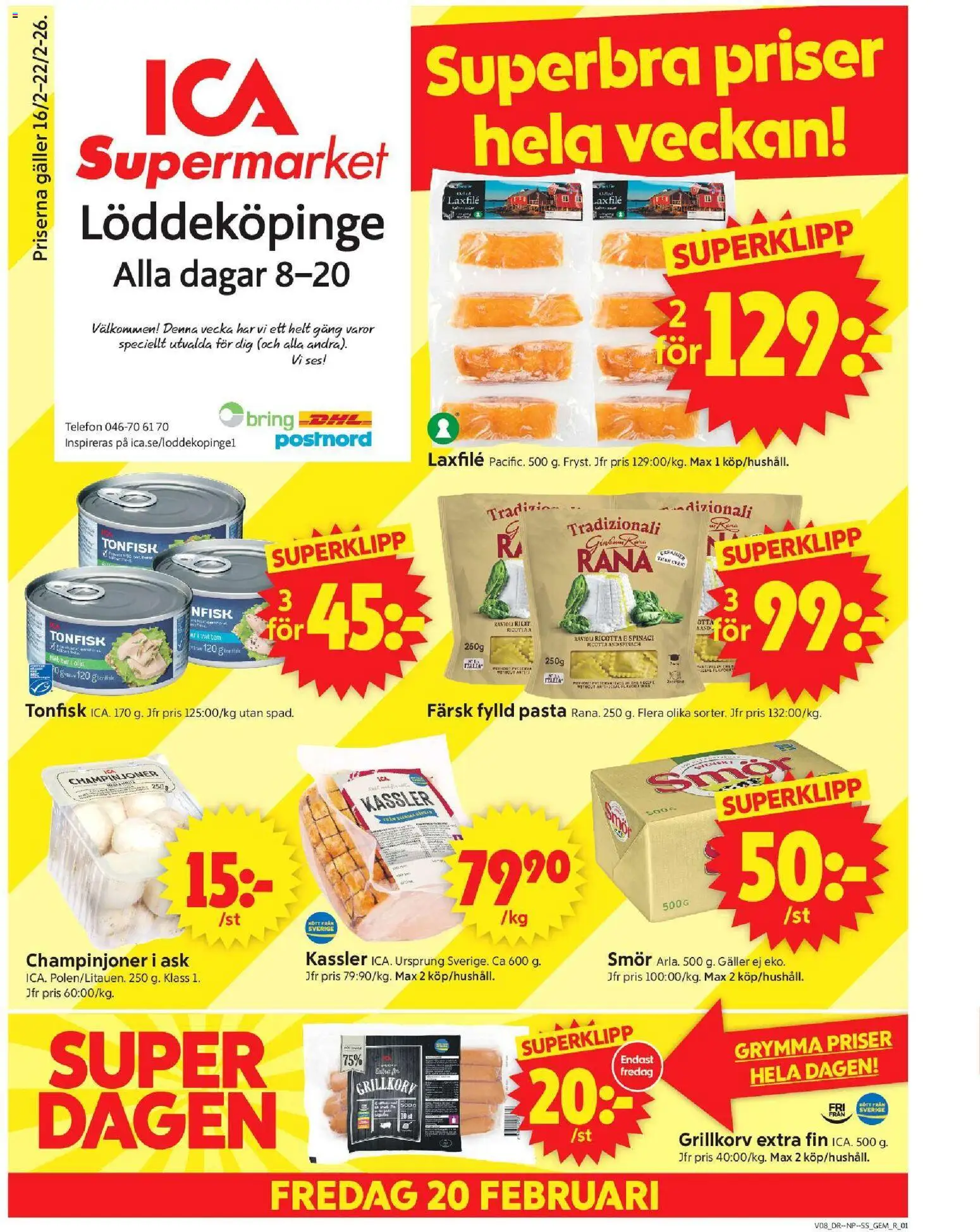 Förhandsgranska reklamblad Löddeköpinge från butik ICA Supermarket gäller från 16/02/2026