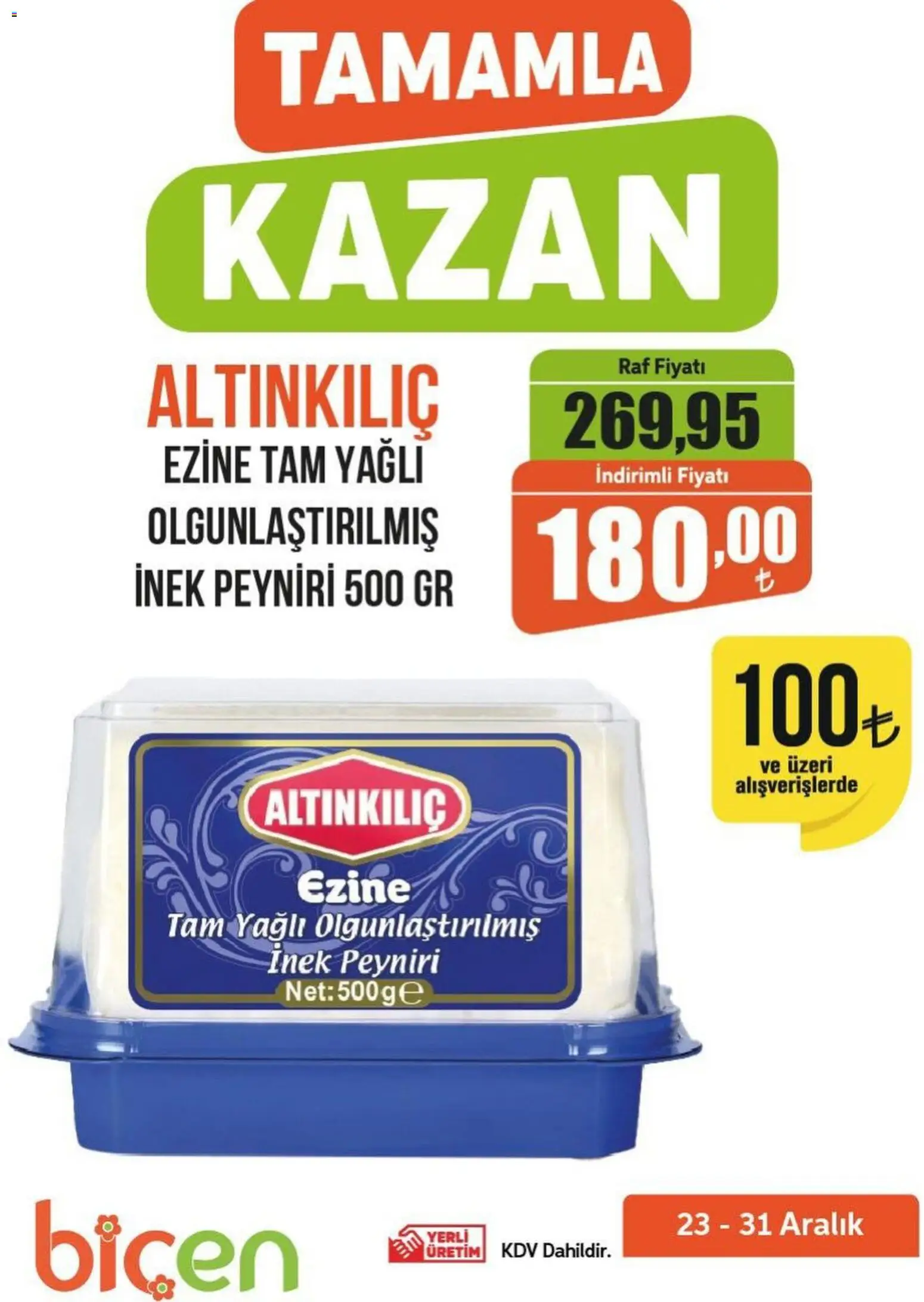 Biçen Market Tamamla Kazan 23.12.2025 - Broşürünün önizlemesi - Raf