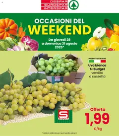 Anteprima dell'opuscolo Volantino Occasioni del Weekend dal negozio Interspar valido da 29/08/2025