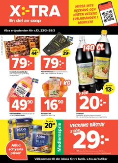 Förhandsgranska reklamblad Coop X:-TRA erbjudanden från butik Coop X:-TRA gäller från 23/03/2026