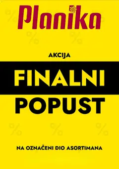 Pregled letka Katalog trgovine Planika vrijedi od 17.02.2026
