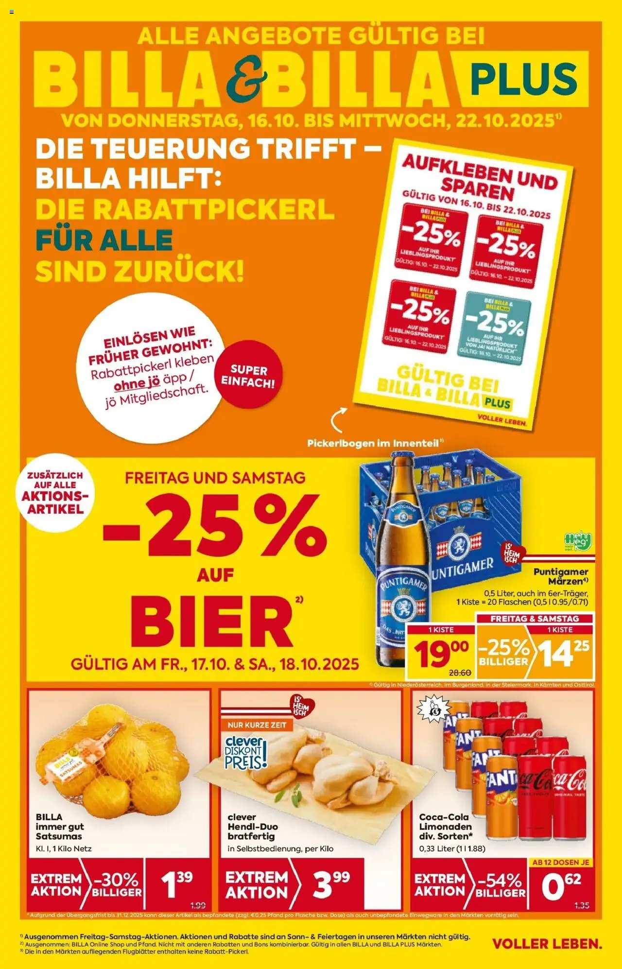  BILLA Flugblatt ab 15.10.2025 vorschau >> BILLA: Flugblatt gültig bei BILLA & BILLA PLUS - Seite 1