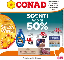 Anteprima dell'opuscolo Sconti fino al 50% dal negozio Conad valido da 22/10/2025