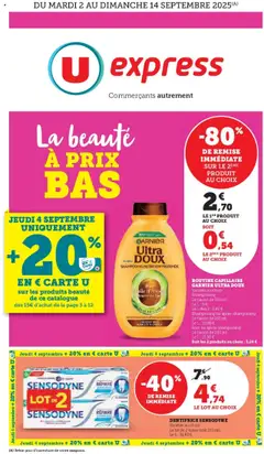 Prévisualisation de La beauté à prix bas du magasin U Express formulaire valide 02/09/2025