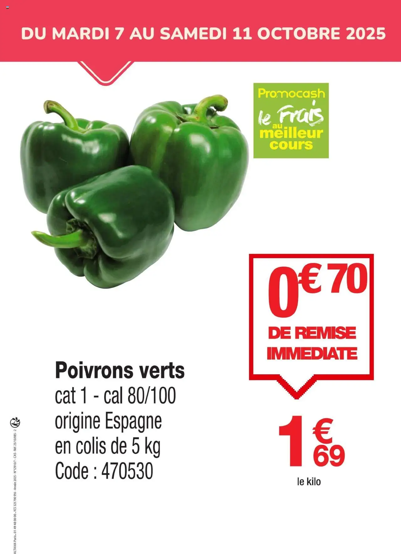 Poivrons verts de la boutique Promocash valable du 07/10/2025 - Page numéro 1 - Poivrons
