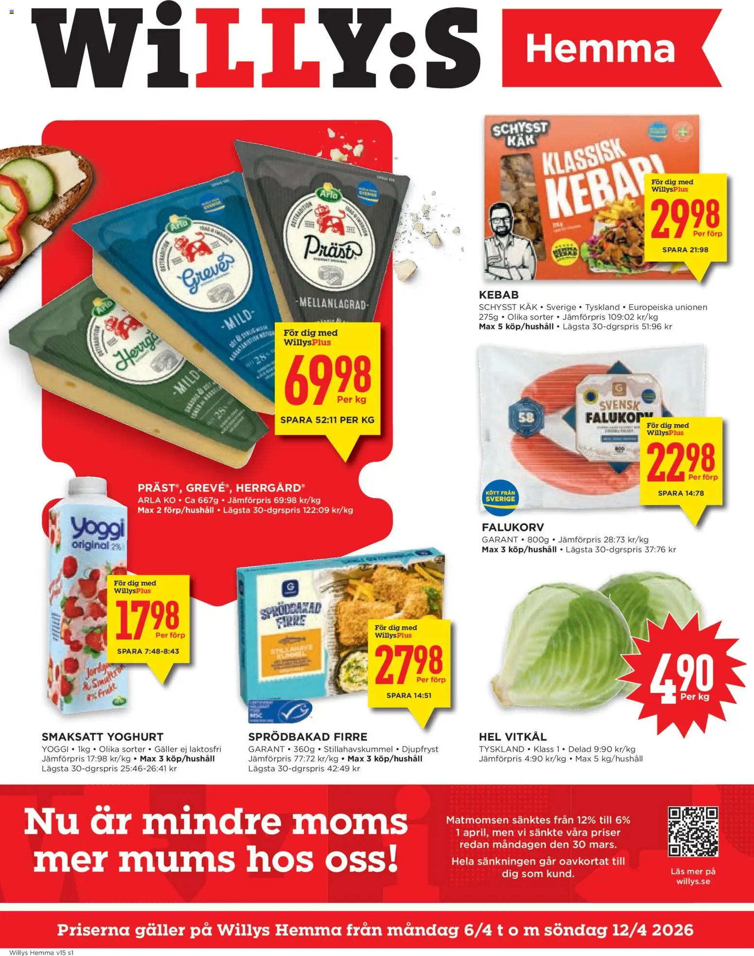 Förhandsgranska reklamblad Willys erbjudanden Hemma från butik Willys gäller från 06/04/2026