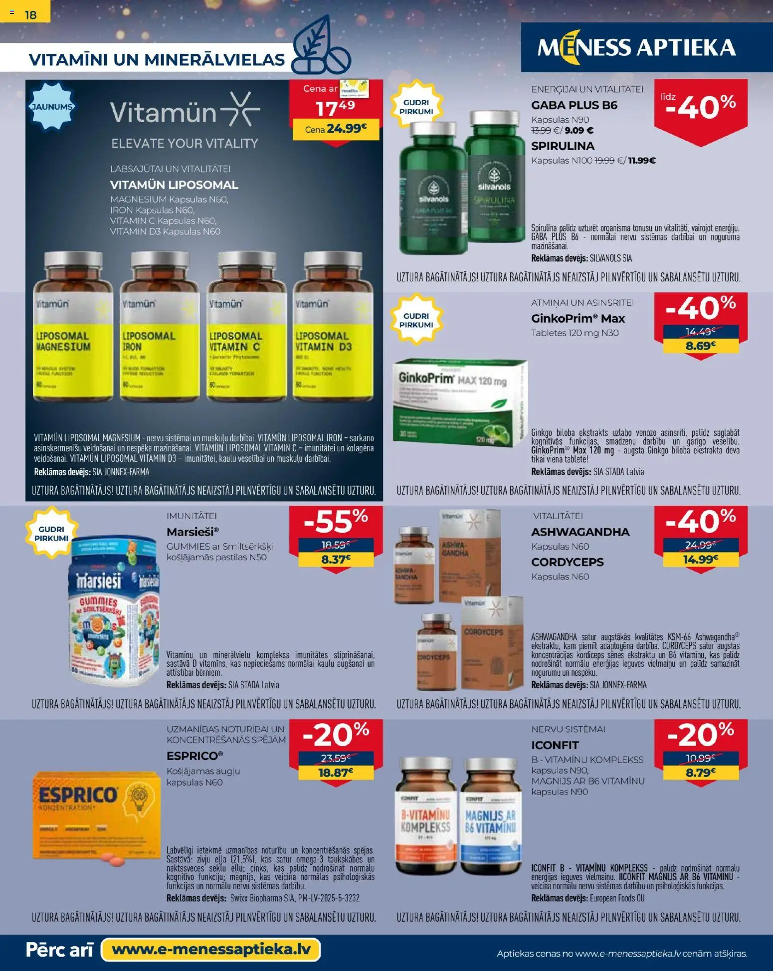 Skatīt Mēness aptieka akciju bukletu, derīgs no 2025.12.01