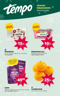 Förhandsgranska reklamblad Aktuella reklamblad Tempo från butik Tempo gäller från 15/12/2025
