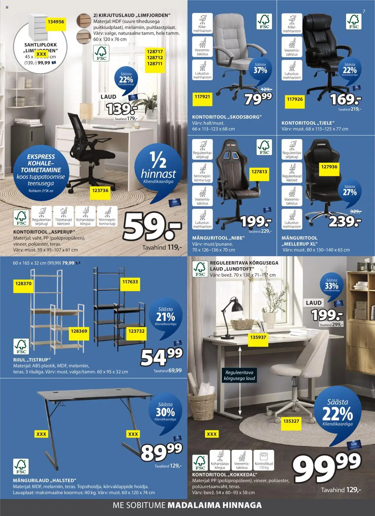 JYSK kliendilehe eelvaade alates 2025.10.14