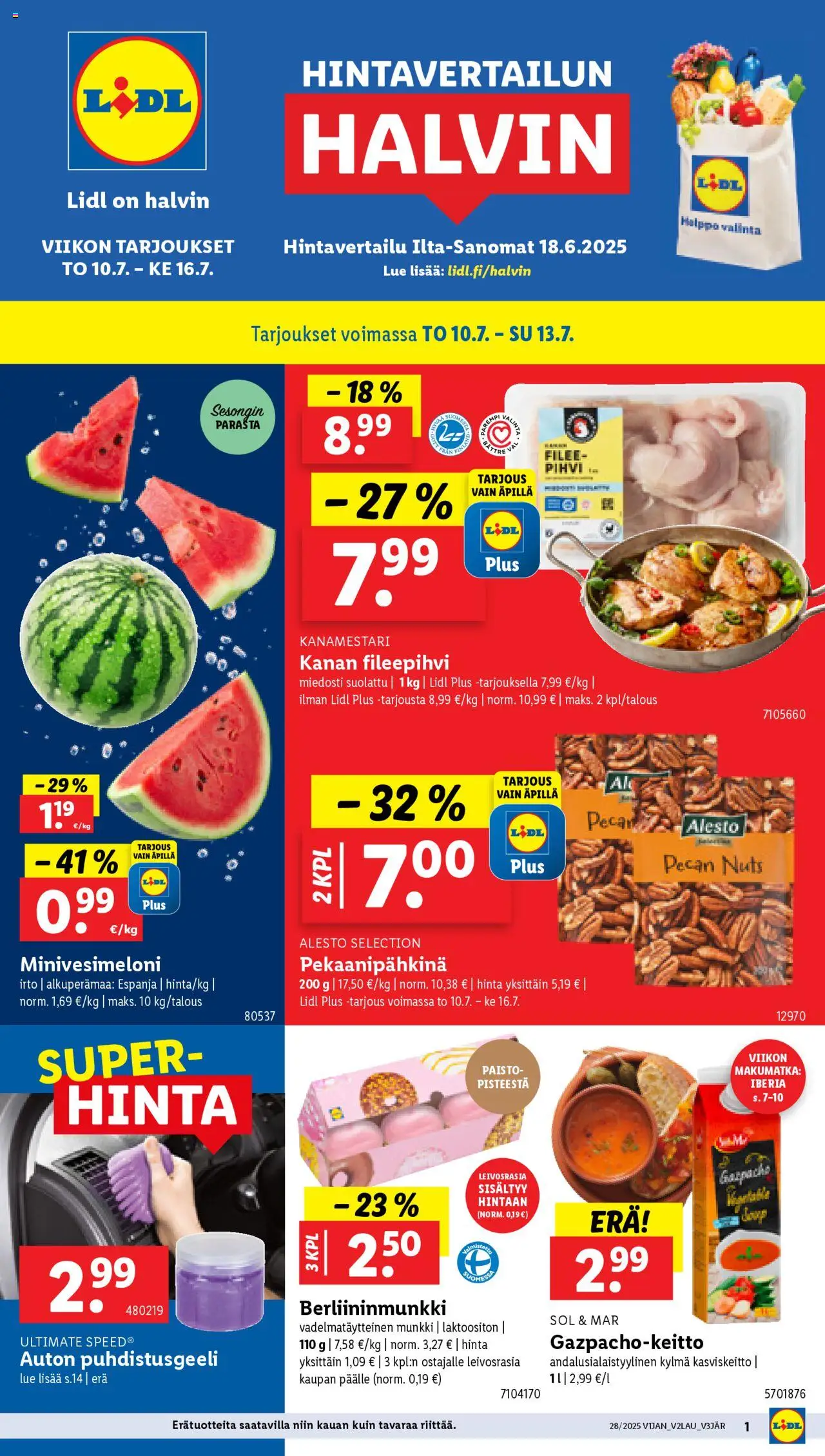 Lidl-kaupan Tarjoukset voimassa 10/07/2025 - Sivulla 1