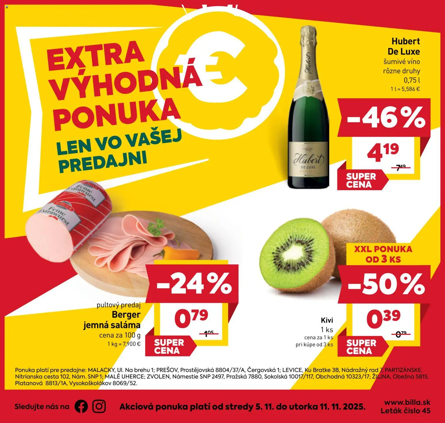 Náhľad Billa letáku platného od 05.11.2025