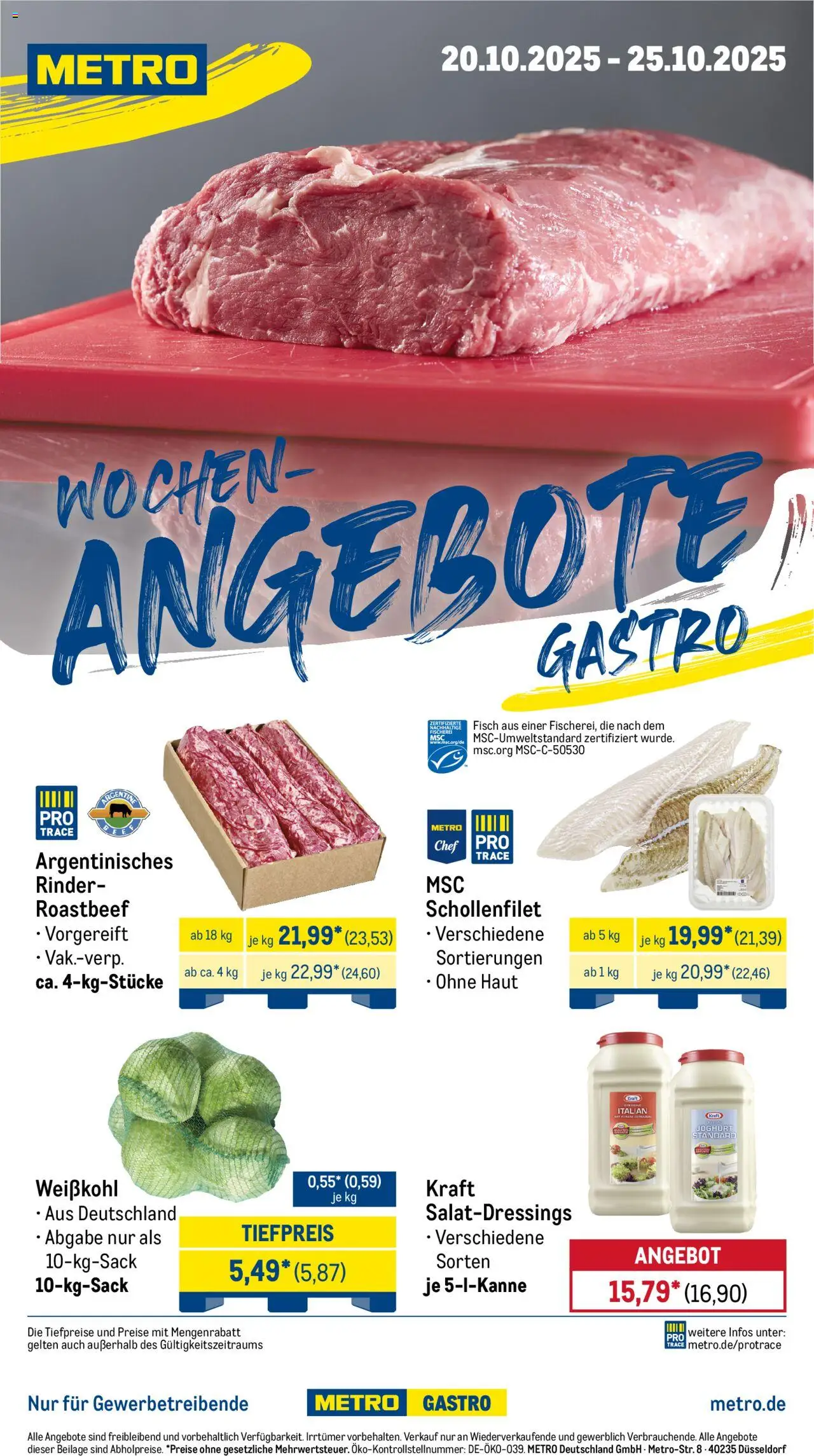 Metro Prospekt ab 20.10.2025 - Wochen-Angebote Gastro
