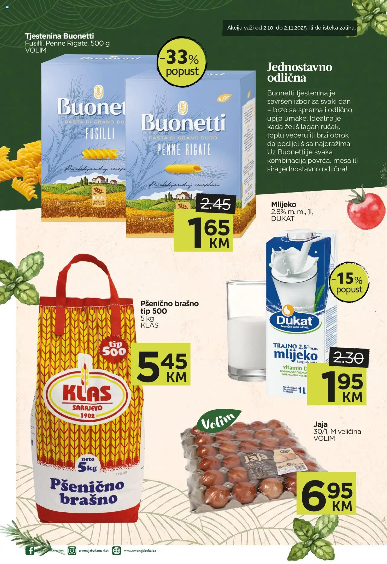 Pregled letka Katalog Akcija Crvena jabuka Gračanica trgovine Crvena jabuka vrijedi od 2025.10.02