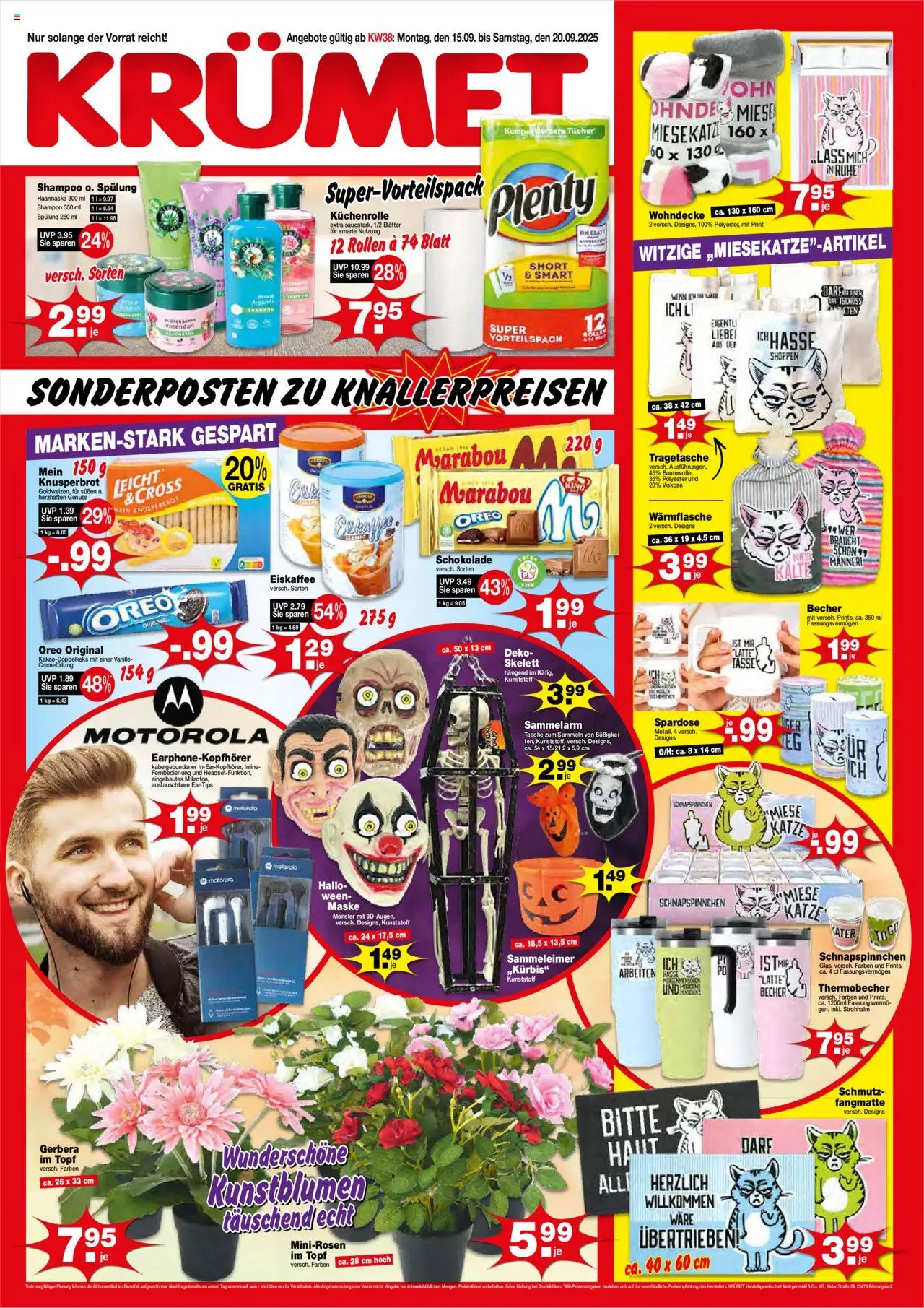 KRÜMET Prospekt (vom 08.09.2025 - 13.09.2025) - Schokolade, Monster, Tasche, Shampoo, Küchenrolle, Vanille, Haarmaske, Spülung