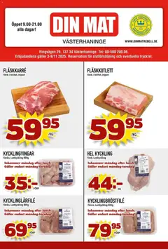 Förhandsgranska reklamblad Aktuella reklamblad Din Mat från butik Din Mat gäller från 03/11/2025