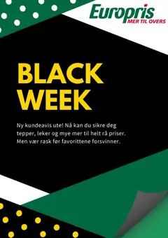 Forhåndsvis Black Week fra butikk Europris gyldig fra 23/10/2025