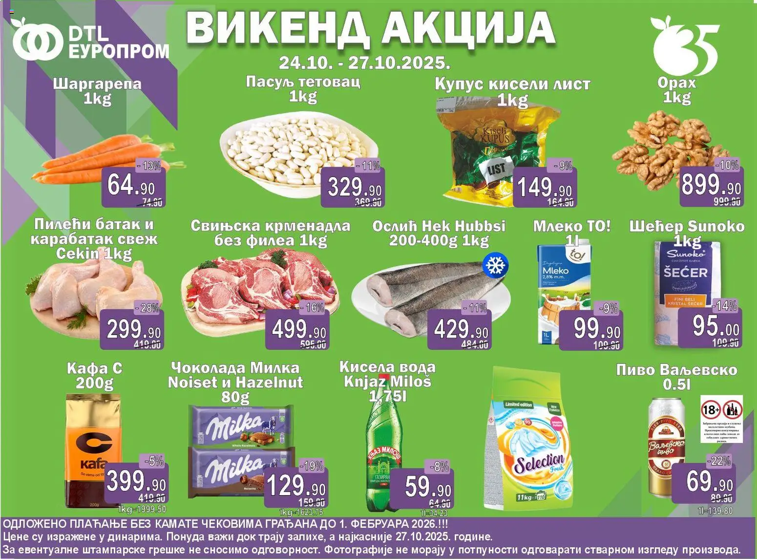 Europrom katalog važi od 24.10.2025 - stranica 1 - Kupus, Mleko, List