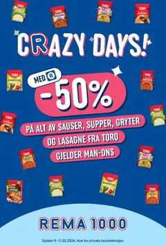 Forhåndsvis Crazy Days fra butikk Rema 1000 gyldig fra 08/02/2026