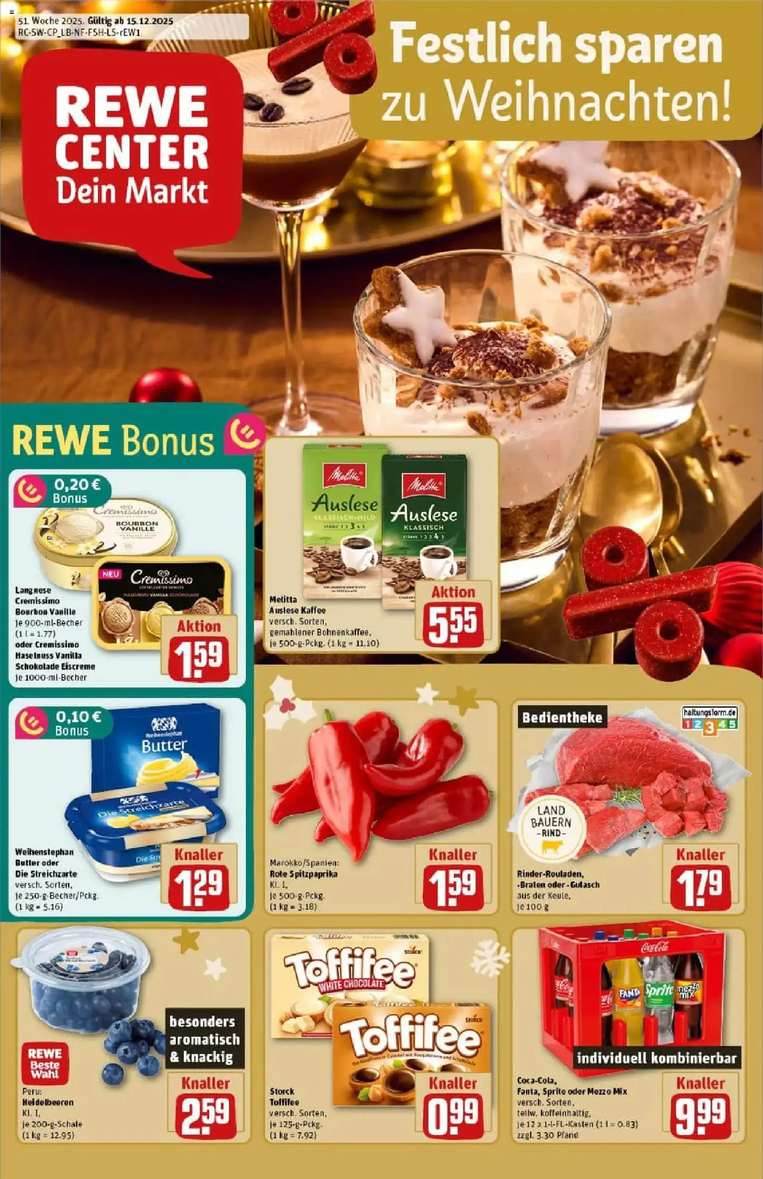 Vorschau von dem Prospekt des Geschäftes Rewe, gültig ab dem 15.12.2025